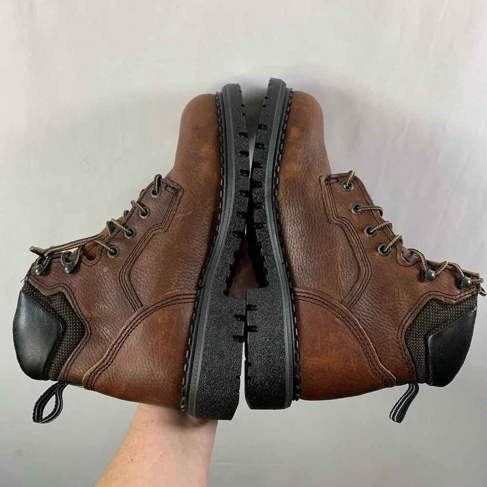 Red Wing Mens Leather Soft Toe EH Work Boots Size 7 B (Narrow) Lug Sole ASTM USA
